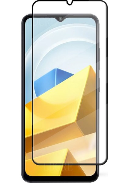 Xiaomi Poco M5 Tam Kaplayan Çerçeveli Tempered Ekran Koruyucu - Siyah AL3276