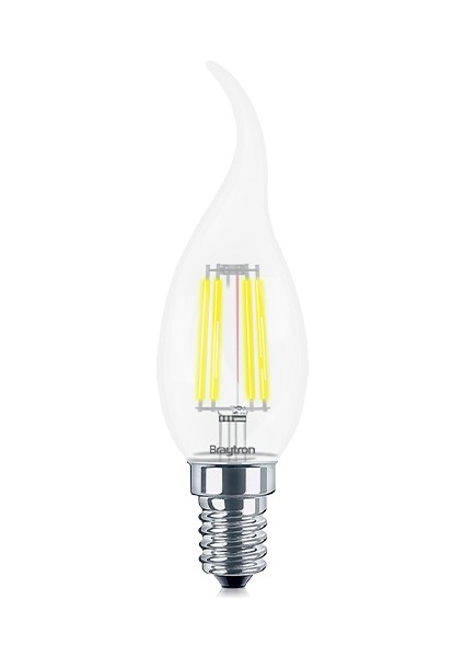 BA35-00410-BRAYTRON 4W 2700K Sarı Işık E14 Kıvrık Mum LED Rustik Ampul 5'li Paket