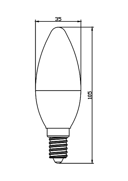 BA09-00510-BRAYTRON 5W 3000K Sarı Işık E14 Mum LED Ampul 5 Li Paket