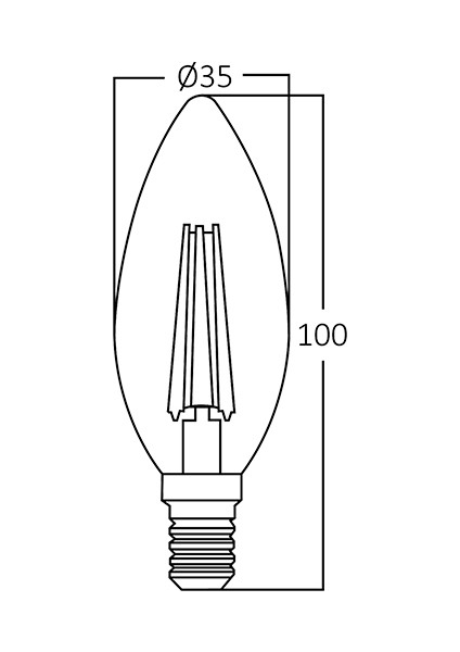 BA36-00410-BRAYTRON 4W 2700K Sarı Işık E14 Mum LED Rustik Ampul 5 Li Paket