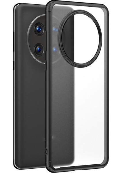 Huawei Mate 50 Pro Luna Serisi Köşe Korumalı Sert Rubber Kılıf - Siyah AL3422