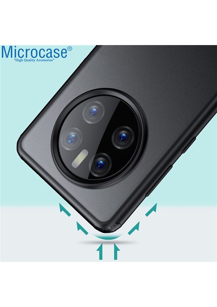 Huawei Mate 50 Pro Luna Serisi Köşe Korumalı Sert Rubber Kılıf - Siyah AL3422 modelleri