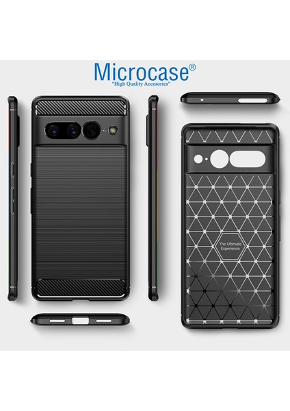 Google Pixel 7 Pro Brushed Carbon Fiber Silikon Kılıf - Siyah AL3332 fiyatları