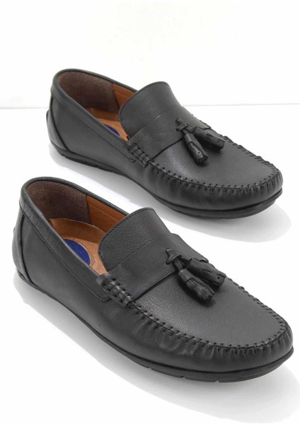 Siyah Leather Erkek Loafer Ayakkabı E01733800303