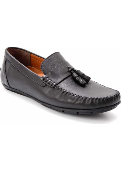 Siyah Leather Erkek Loafer Ayakkabı E01733800303 modelleri
