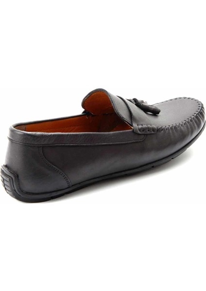 Siyah Leather Erkek Loafer Ayakkabı E01733800303 fırsatları