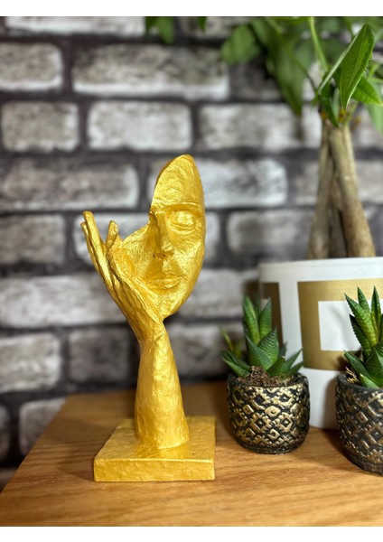 Eli Yanağında Tekli Maske Yüz Biblo