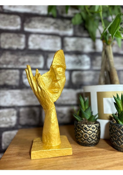Eli Yanağında Tekli Maske Yüz Biblo