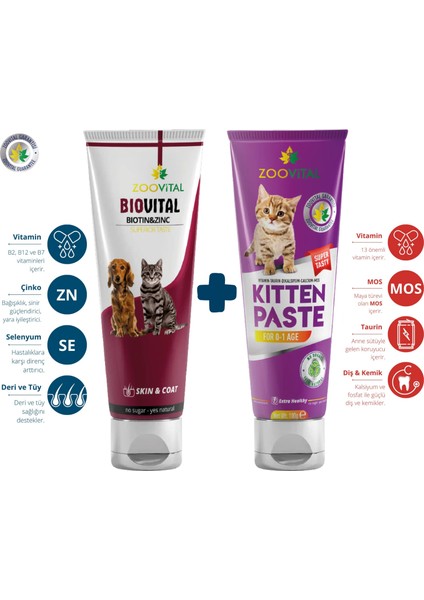 Biovital Paste 100 gr Biotin+Çinko Desteği - Kitten Paste 100 gr Yavru Kedi Vitamini