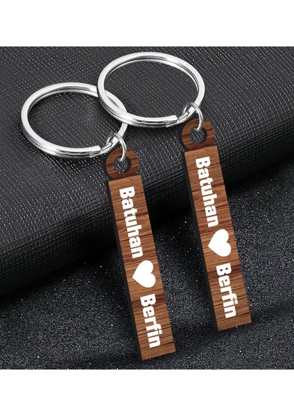 Gift Kişiye Özel Sevgili Temalı 2’li Ahşap Anahtarlık, Sevgiliye Hediye,doğum Günü Hediyesi, Sevgililer Günü Hediyesi