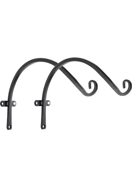 2pcs Demir Asma Braket Bitki Sepeti Fener Kancası Kapı Açık Dekor Siyah (Yurt Dışından)
