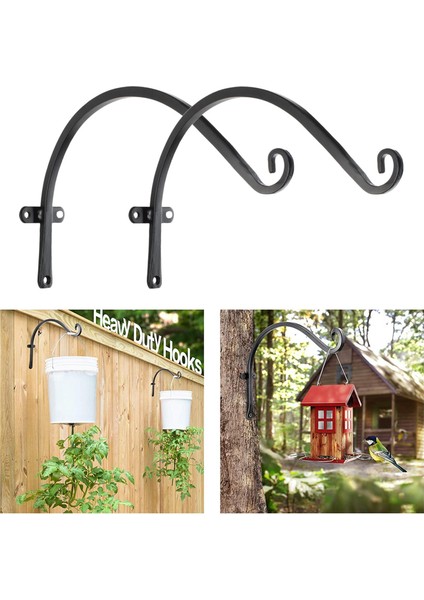 2pcs Demir Asma Braket Bitki Sepeti Fener Kancası Kapı Açık Dekor Siyah (Yurt Dışından) fırsatları
