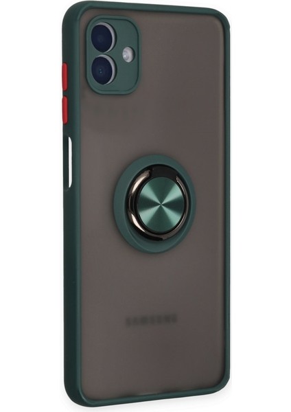 Samsung Galaxy A04 Kılıf Silikon Montreal Yüzüklü Standlı + Ekran Koruyucu