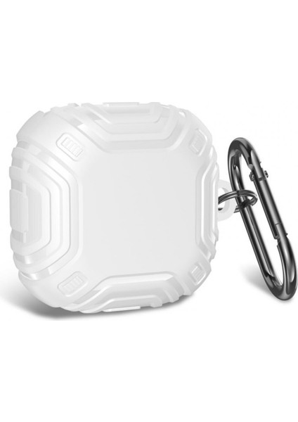 Samsung Galaxy Buds 2 Kılıf Military Darbe Emici + Askılık Beyaz