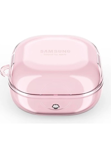 Samsung Galaxy Buds 2 Kılıf Askı Aparatlı Tranparan Silikon Pembe
