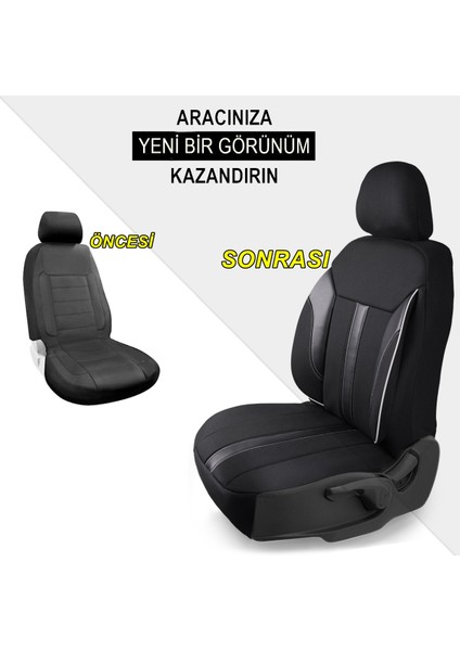 Hyundai Accent Blue Deri Detaylı Özel Tasarım Oto Koltuk Kılıfı Seti Classy