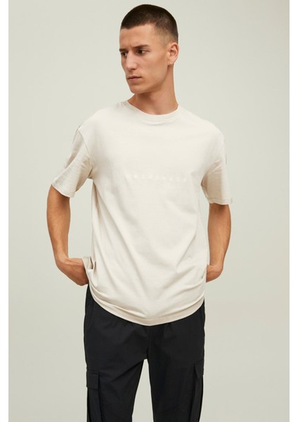 Jack & Jones O Yaka Bej Erkek T-Shirt 12176780