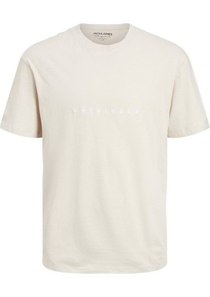 Jack & Jones O Yaka Bej Erkek T-Shirt 12176780