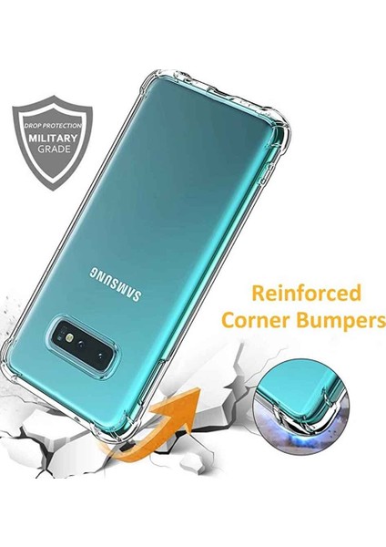 Samsung Galaxy S10 Shock Absorbing Darbe Emicili Şeffaf Silikon Kılıf