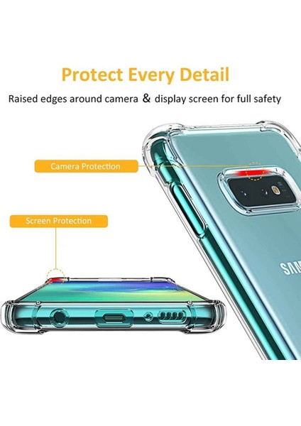 Samsung Galaxy S10 Shock Absorbing Darbe Emicili Şeffaf Silikon Kılıf