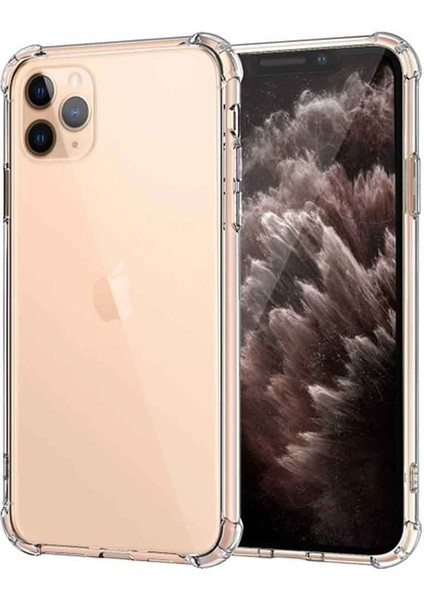 Apple iPhone 11 Pro Shock Absorbing Darbe Emicili Şeffaf Silikon Kılıf