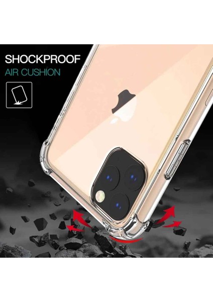 Apple iPhone 11 Pro Shock Absorbing Darbe Emicili Şeffaf Silikon Kılıf