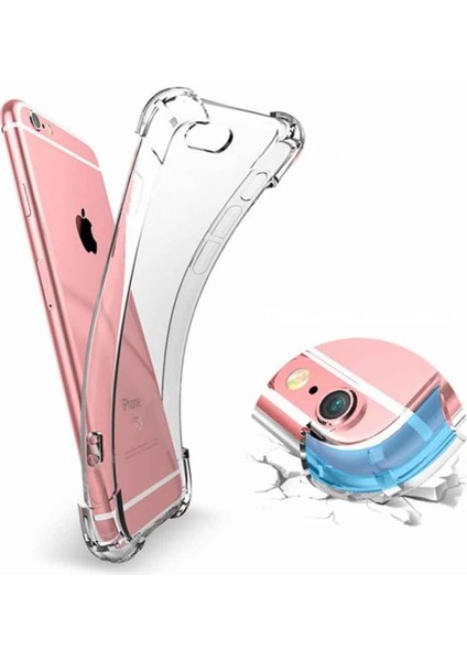 Apple iPhone 6 Plus Shock Absorbing Darbe Emicili Şeffaf Silikon Kılıf