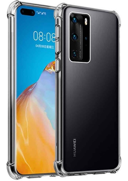 Huawei P40 Shock Absorbing Darbe Emicili Şeffaf Silikon Kılıf