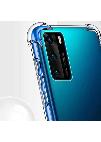 Huawei P40 Shock Absorbing Darbe Emicili Şeffaf Silikon Kılıf modelleri