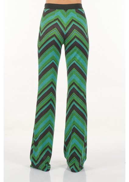 Kadın Midi Pantolon - Zigzag Desen - Vintage Tarz indirimleri