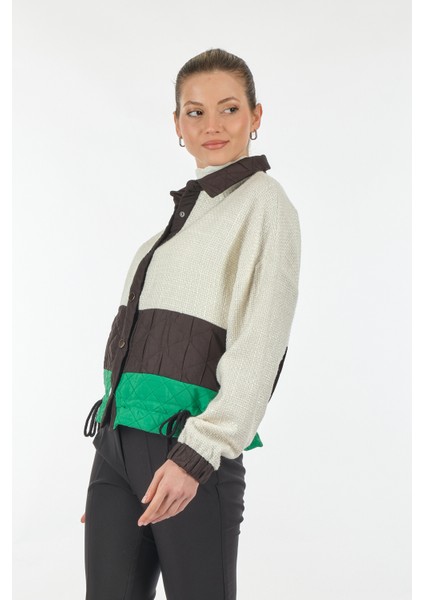 Oversize Crop Gömlek Yaka Kadın Mont - Minimalist indirimleri