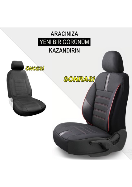 Daihatsu Terios Deri Detaylı Özel Tasarım Oto Koltuk Kılıfı Seti Star