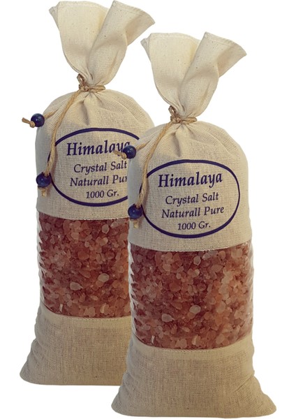 Himalaya Tuzu Granül Iri Tane Pembe 2 kg Bez Torba