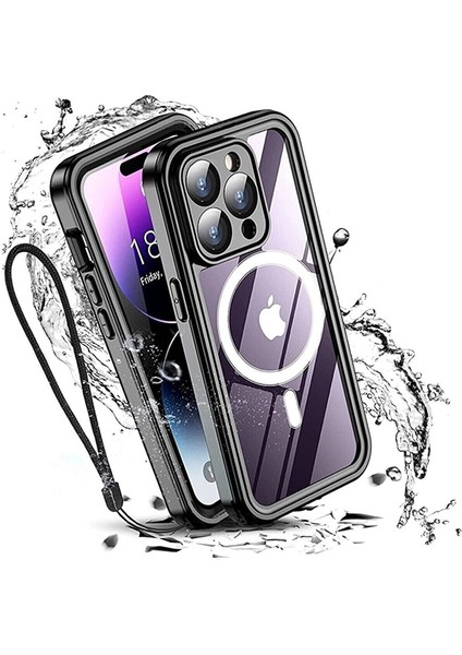 Apple Iphone 14 Pro Kılıf 360 Koruma Su Geçirmez Toz Geçirmez Tam Koruma Magsafe Uyumlu Kapak