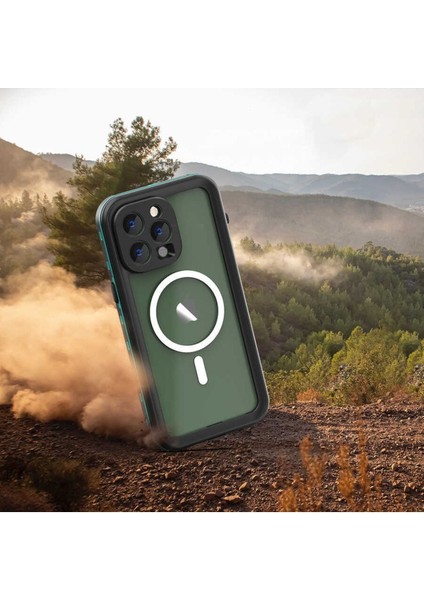 Apple Iphone 14 Pro Kılıf 360 Koruma Su Geçirmez Toz Geçirmez Tam Koruma Magsafe Uyumlu Kapak