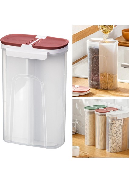 Petsola Gıda Konteyneri 4-Izgara Bölücü Tahıl Tenekeleri Pirinç Dağıtıcı Organizatör Kırmızı (Yurt Dışından) indirimleri