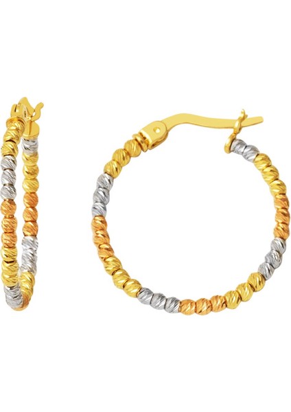2,5 cm Çaplı 14 Ayar Top Altınlı Halka Küpe