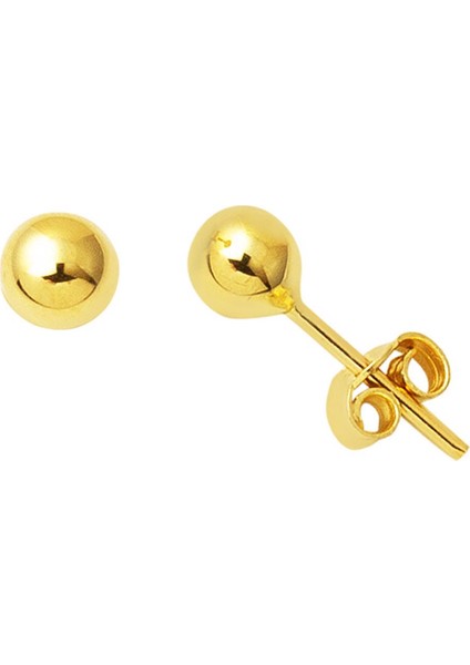 14 Ayar Altın Top Küpe 5 Mm.
