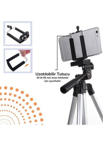 360 Derece Ayarlanabilir Katlanabilir Profesyonel Çekime Uygun 65 cm Ayaklı Tripod fiyatları