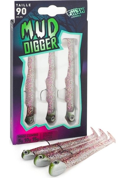 Mud Digger MD1137 Maxi Combo - Purple Glitter Uv