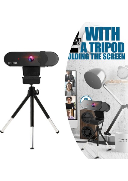 Webcam Auto Focus USB 2.0 Pc Monitör Dizüstü Bilgisayar Kayıt 1k (Yurt Dışından)