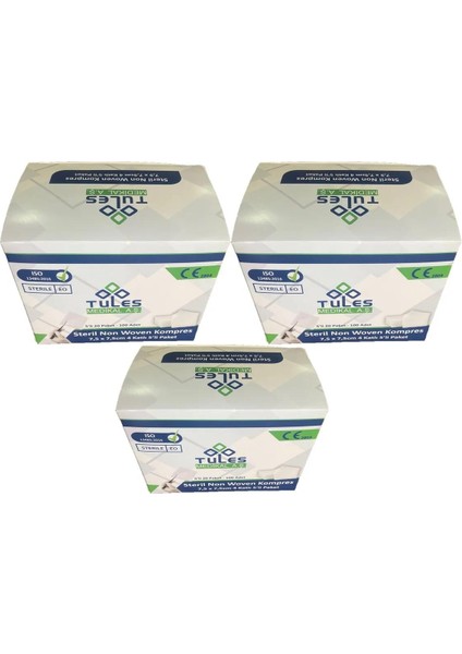 Non Woven Kompres 7,5 x 7,5 cm 4 KATLI 100 ADET 3 Kutu