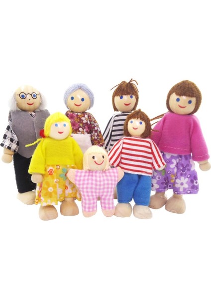 1:12 Dollhouse Minyatür 7 Parça Ahşap Dolls Modelleri Giysiler Bebek Yaşamı (Yurt Dışından)