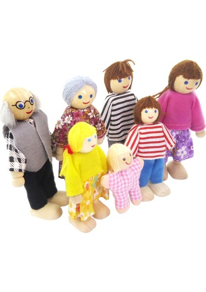 1:12 Dollhouse Minyatür 7 Parça Ahşap Dolls Modelleri Giysiler Bebek Yaşamı (Yurt Dışından) indirimleri