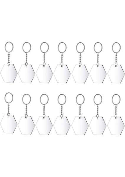 24X Altıgen Akrilik Anahtar Zincirleri (Yurt Dışından)