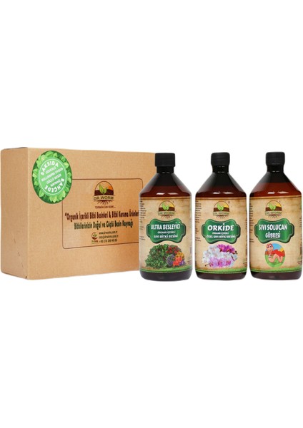Bitki Besinleri (Gübreleri) 3'ü 1 Arada Avantaj Paketi (3X500 Ml) Orkide, Solucan G., Ultra