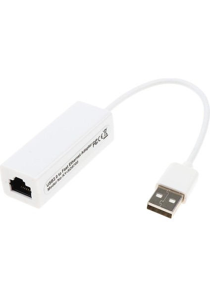 USB 2.0 Ila 10100MBPS RJ45 Pc Beyaz Için Hızlı Ethernet Lan Adaptör Ağ Kartı 59X22X18MM (Yurt Dışından)
