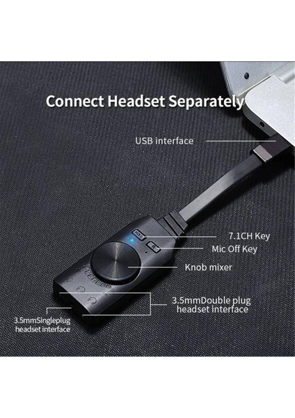 7.1ch USB Harici Ses Kartı Ses Adaptörü USB - 35 mm Kulaklıkkulaklık (Yurt Dışından) modelleri