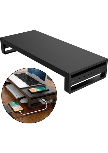 Metal Bilgisayar Pc Monitör Stand Yükseltici Masa Masası Organizer Ingiltere (Yurt Dışından)
