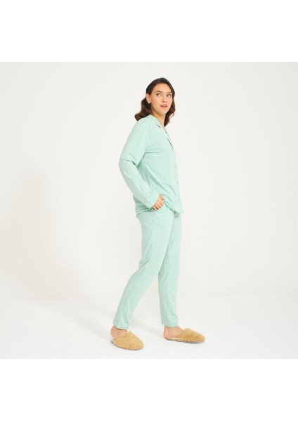 Kadın Gömlek Pantolon Pijama Takımı fırsatları